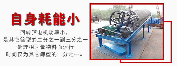 滾筒篩耗能小，使用壽命長，維修方便