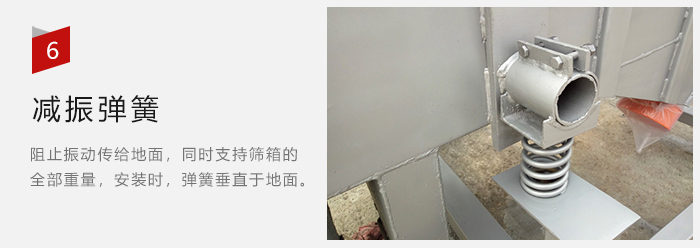 減振彈簧為減少篩箱與支撐裝置之間的摩擦而產(chǎn)生。